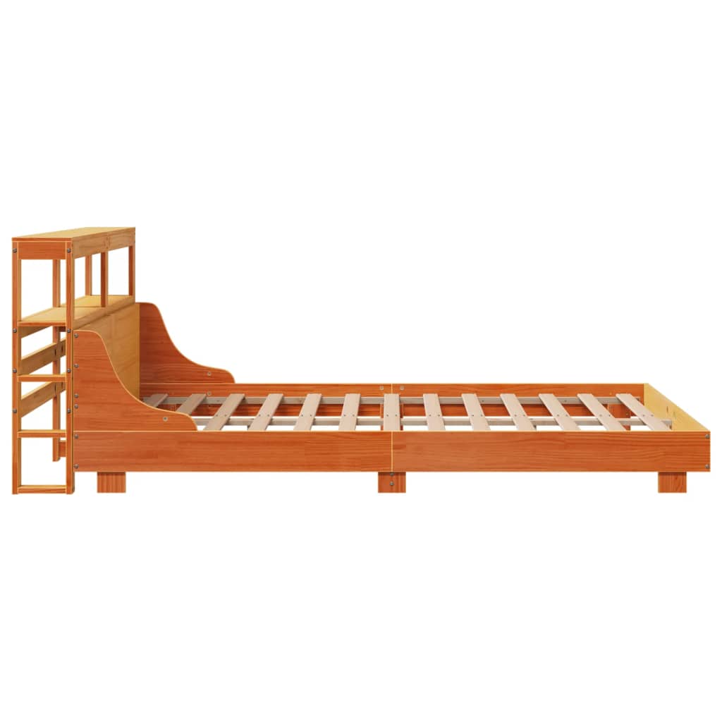 Cadre De Lit Sans Matelas Cire Marron 140X190Cm Bois Pin Massif