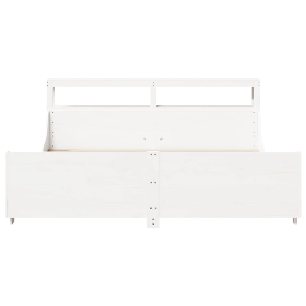 Cadre De Lit Sans Matelas Blanc 200X200 Cm Bois Massif De Pin