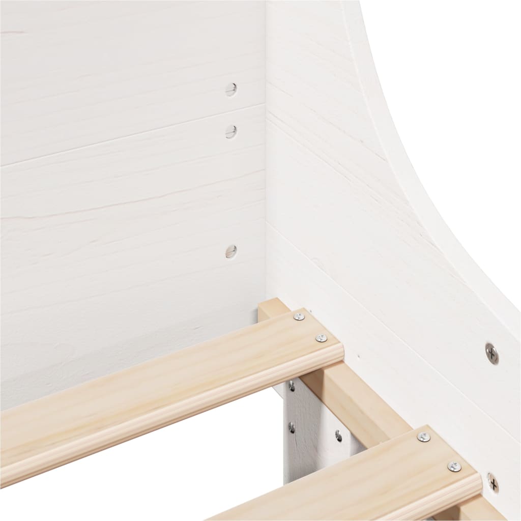 Cadre De Lit Sans Matelas Blanc 150X200 Cm Bois De Pin Massif