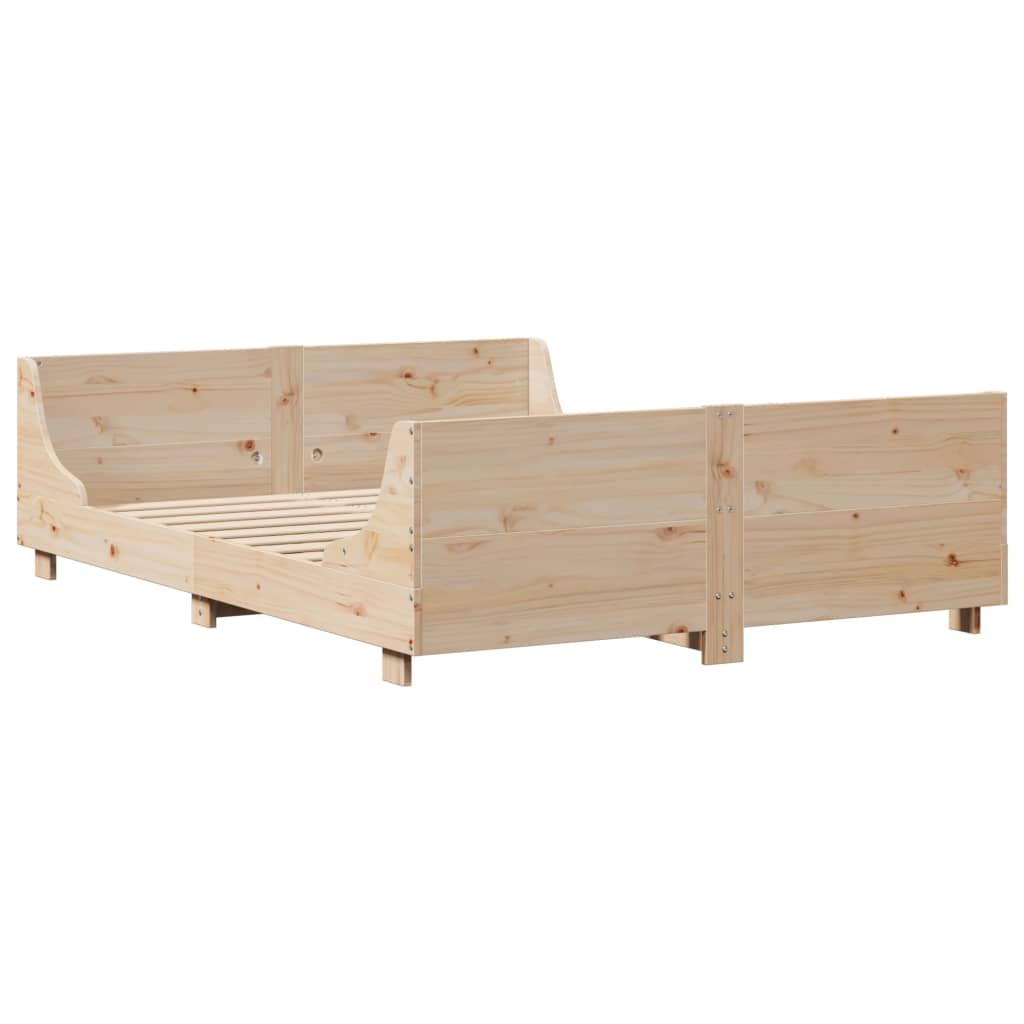 Cadre De Lit Sans Matelas 120X200 Cm Bois De Pin Massif