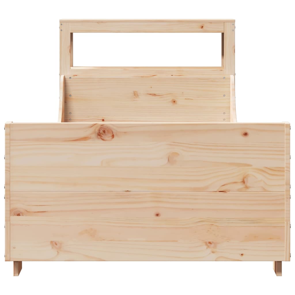 Cadre De Lit Sans Matelas 75X190 Cm Bois De Pin Massif