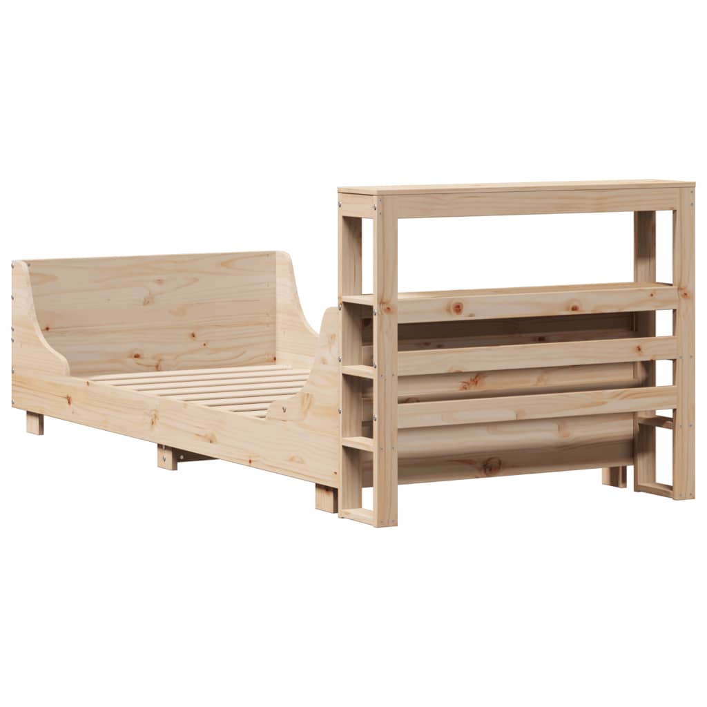 Cadre De Lit Sans Matelas 75X190 Cm Bois De Pin Massif
