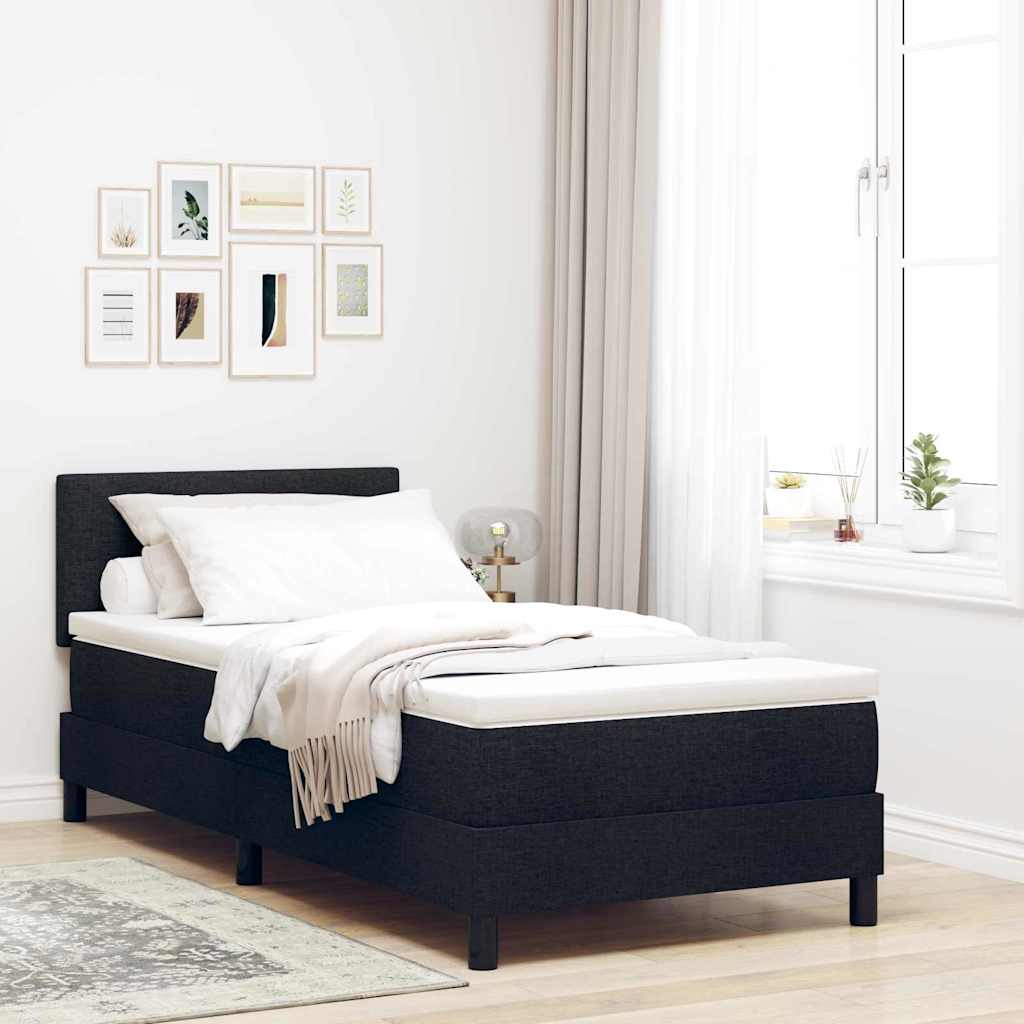 Lit À Ressorts Avec Tête De Lit Tissu
