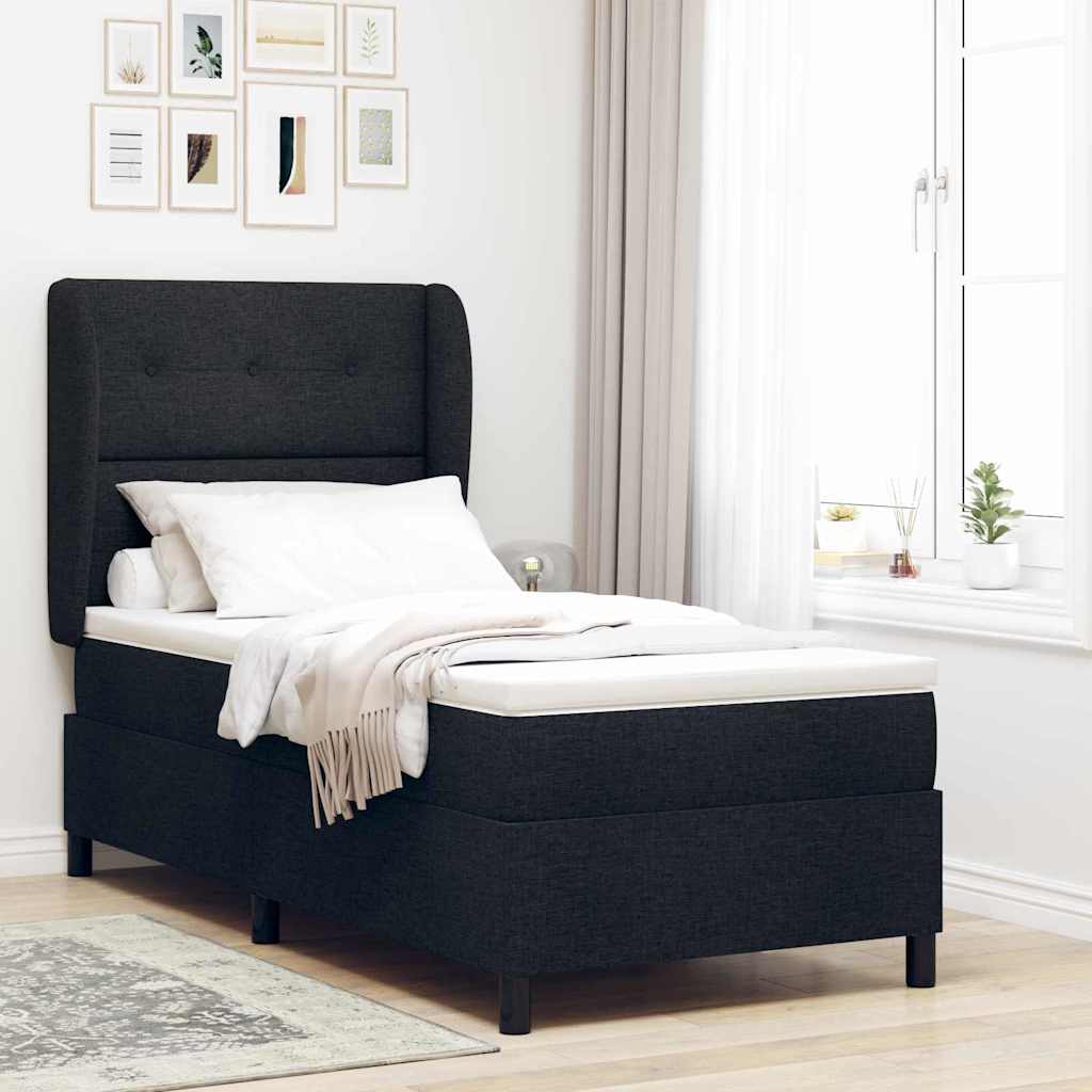 Lit À Ressorts Avec Tête De Lit Tissu