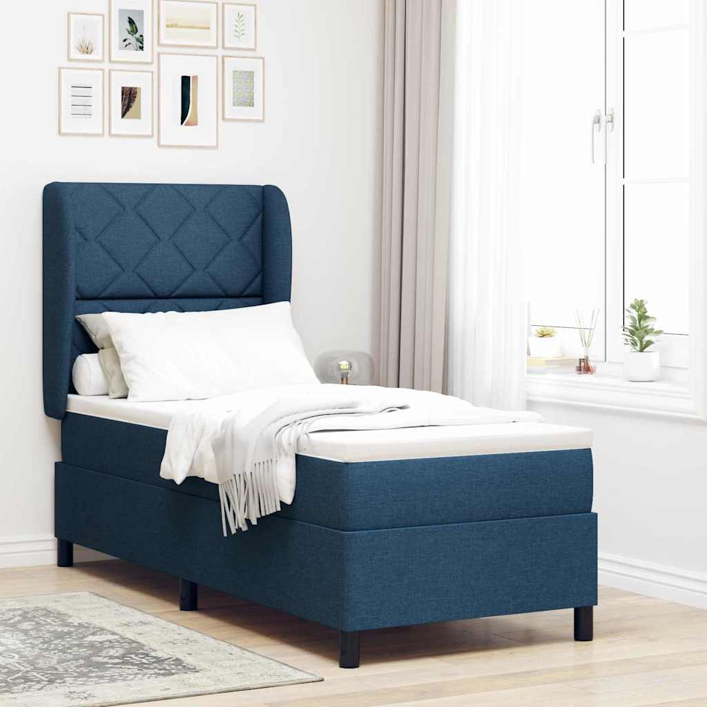 Lit À Ressorts Avec Tête De Lit Tissu