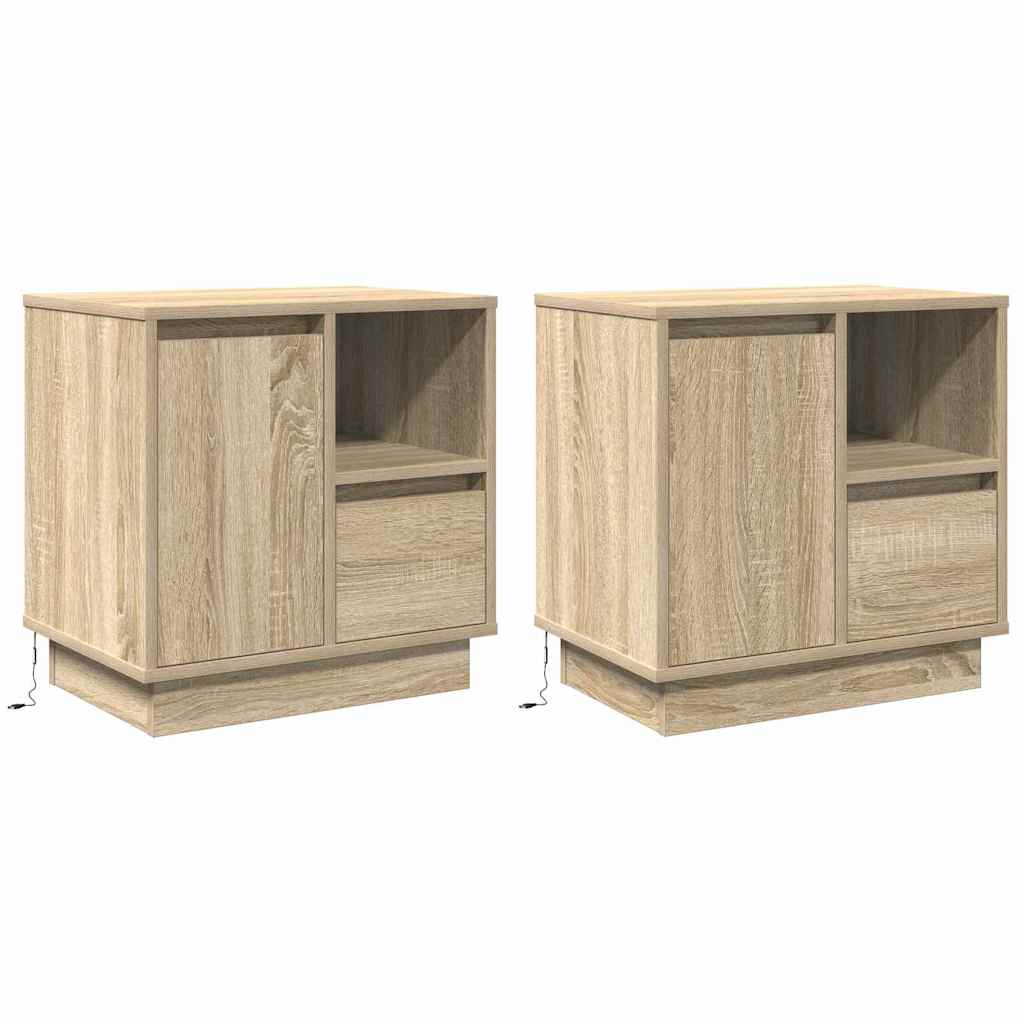 Cabinet De Chevet 2 Pc 50 X 34,5 X 50 Cm.