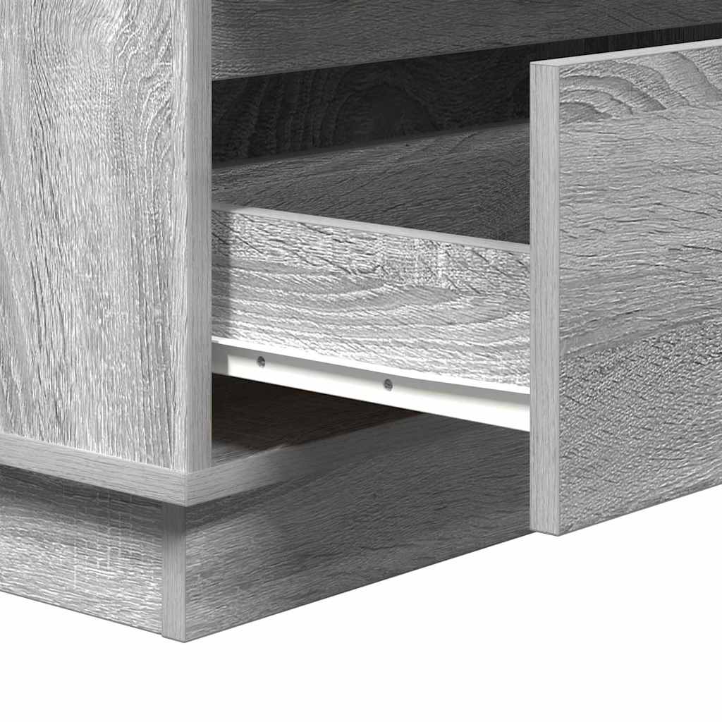 Cabinet De Chevet Gris 71 X 34,5 X 75 Cm Bois D'ingénierie