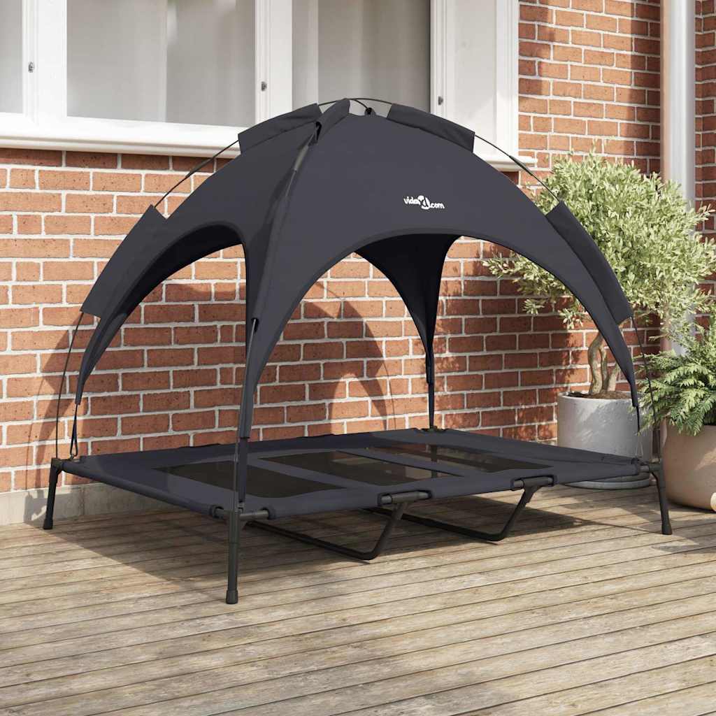 Lit Pour Chien Avec Auvent Tissu Oxford Et Acier