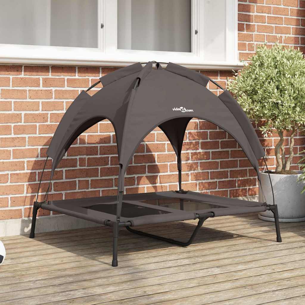 Lit Pour Chien Avec Auvent Tissu Oxford Et Acier