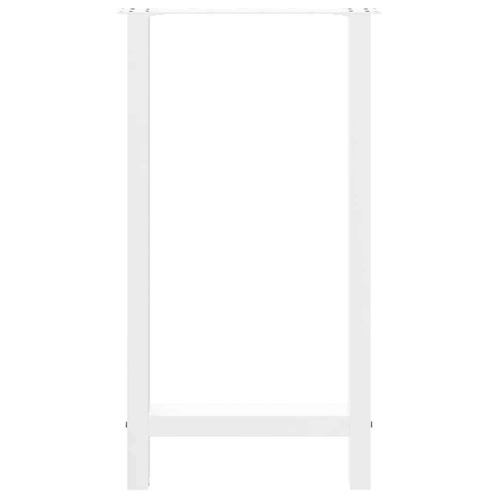 Pieds De Table De Bar 2 Pièces Acier Blanc