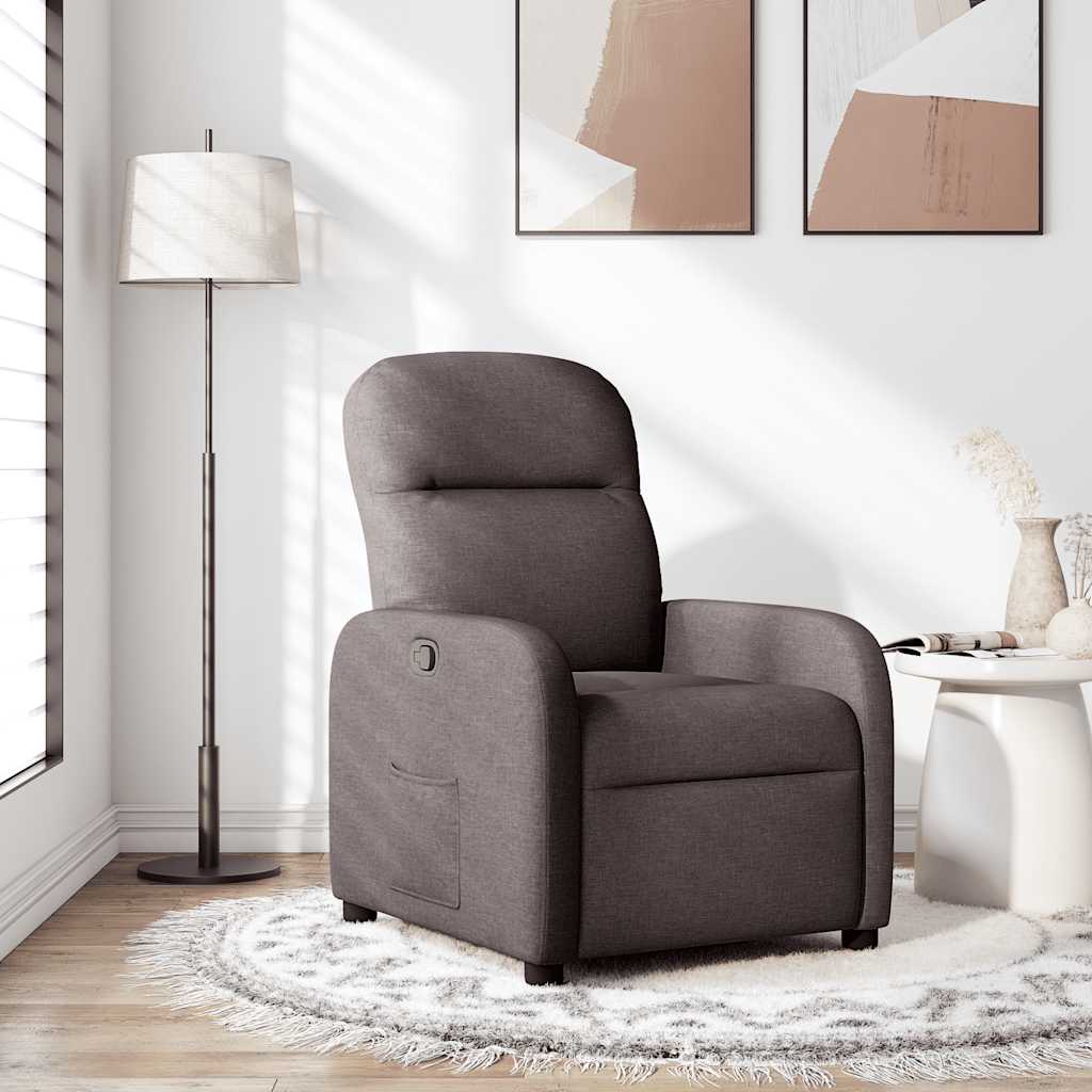 Fauteuil Inclinable Électrique Tissu Marron Foncé