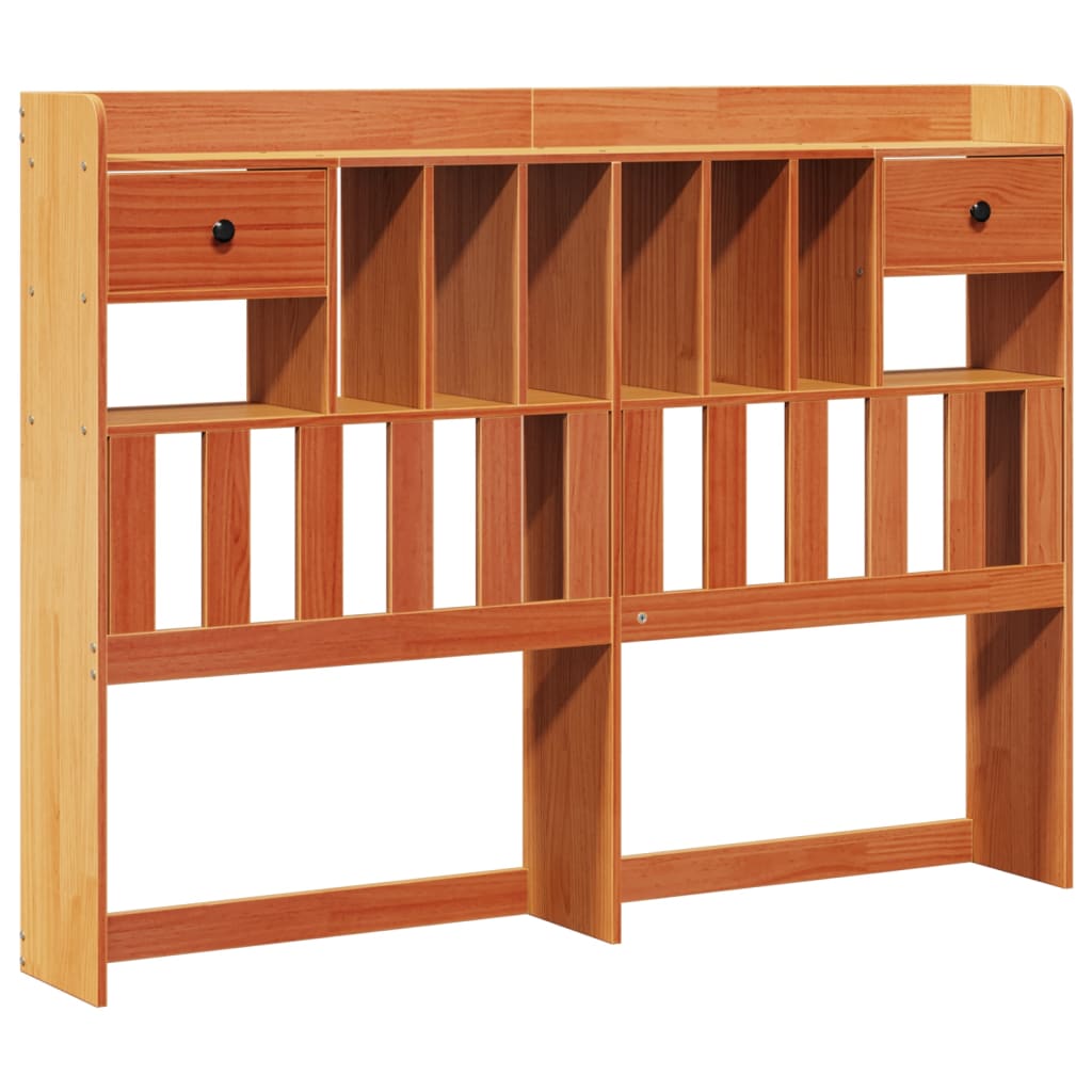 Lit Bibliothèque Sans Matelas Cire Marron 160X200 Cm Pin Massif