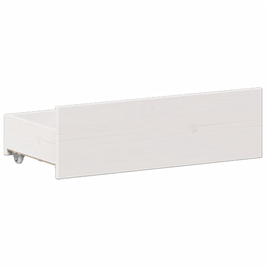 Lit Bibliothèque Sans Matelas Blanc 140X200 Cm Bois Pin Massif