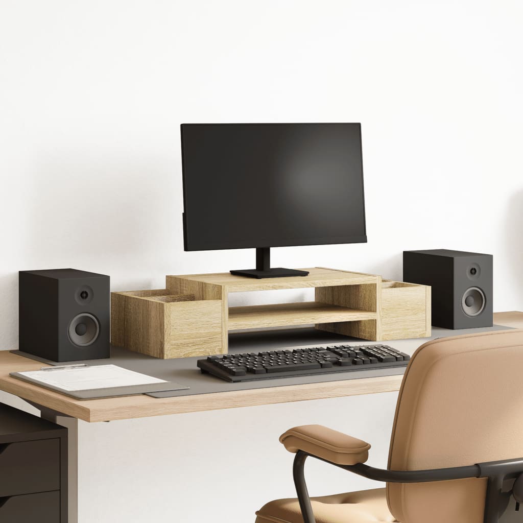 Support De Moniteur Et Rangement Bois D'ingénierie