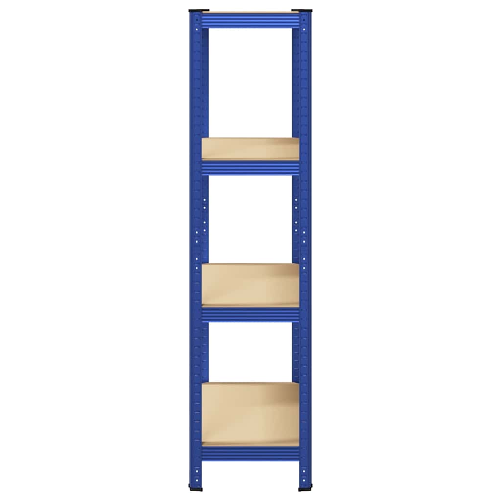 Étagère De Rangement À 4 Niveaux Acier Et Bois Ingénierie Bleu