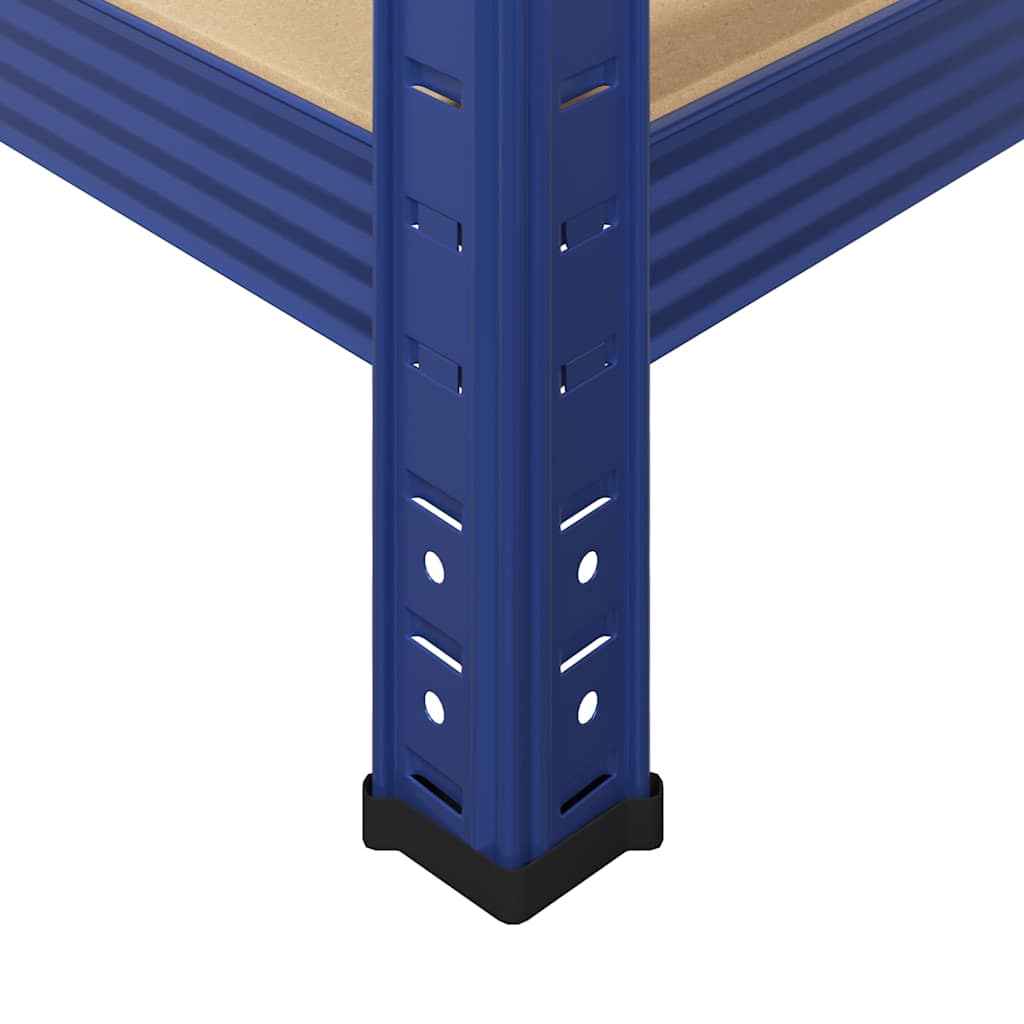 Étagère De Rangement À 4 Niveaux Acier Et Bois Ingénierie Bleu