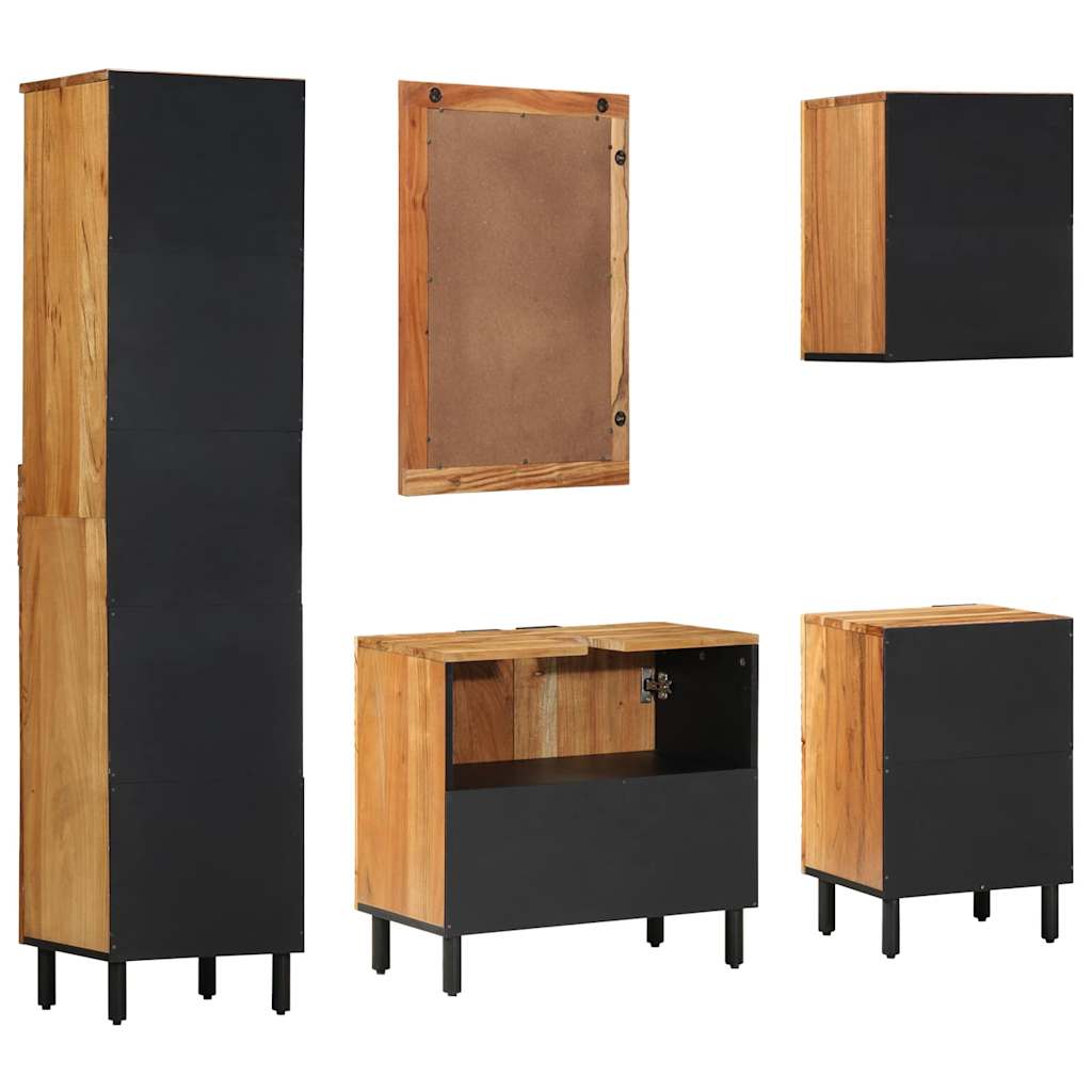 Ensemble D'armoire De Salle De Bain 5 Pc Naturel