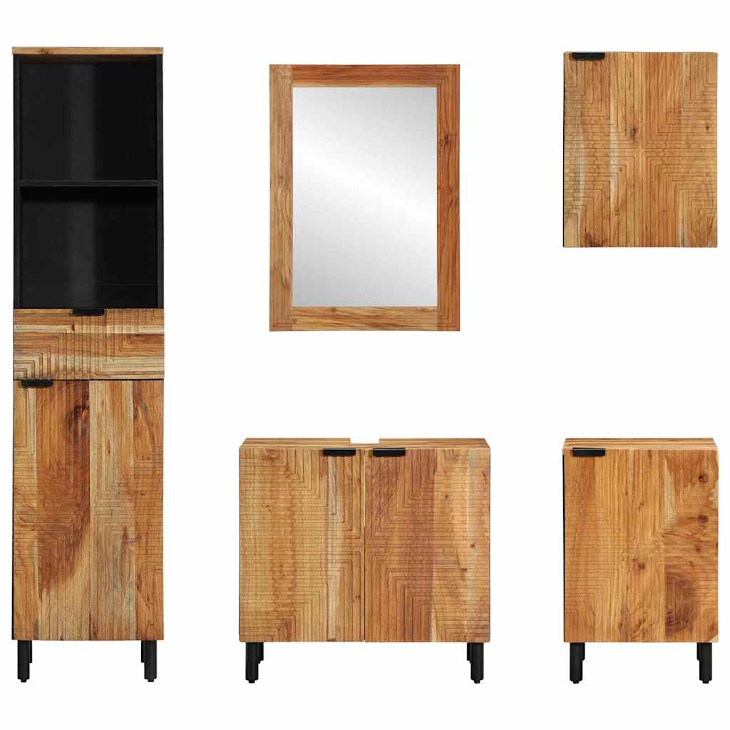 Ensemble D'armoire De Salle De Bain 5 Pc Naturel