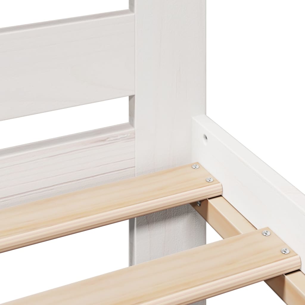 Cadre De Lit Sans Matelas Blanc 150X200 Cm Bois De Pin Massif