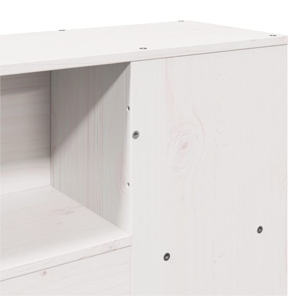 Cadre De Lit Sans Matelas Blanc 150X200 Cm Bois De Pin Massif