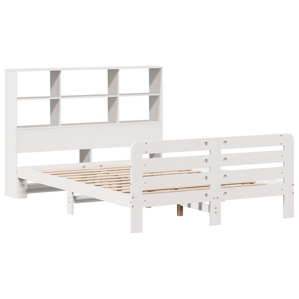 Cadre De Lit Sans Matelas Blanc 160X200 Cm Bois De Pin Massif