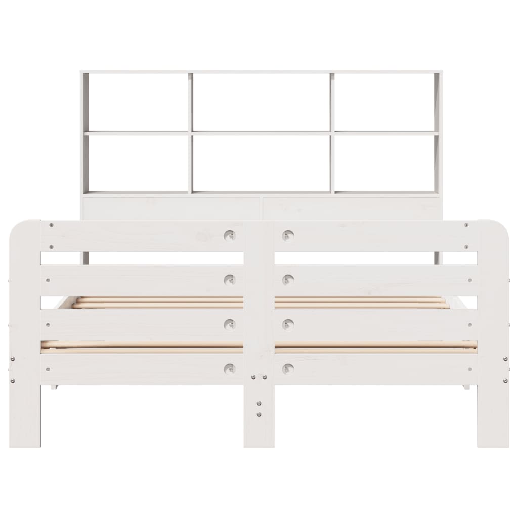 Cadre De Lit Sans Matelas Blanc 160X200 Cm Bois De Pin Massif
