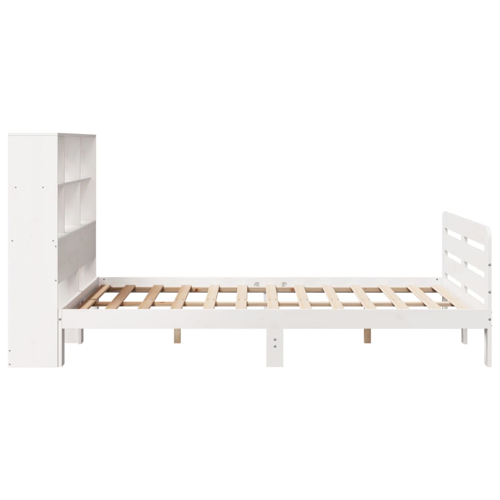 Cadre De Lit Sans Matelas Blanc 160X200 Cm Bois De Pin Massif