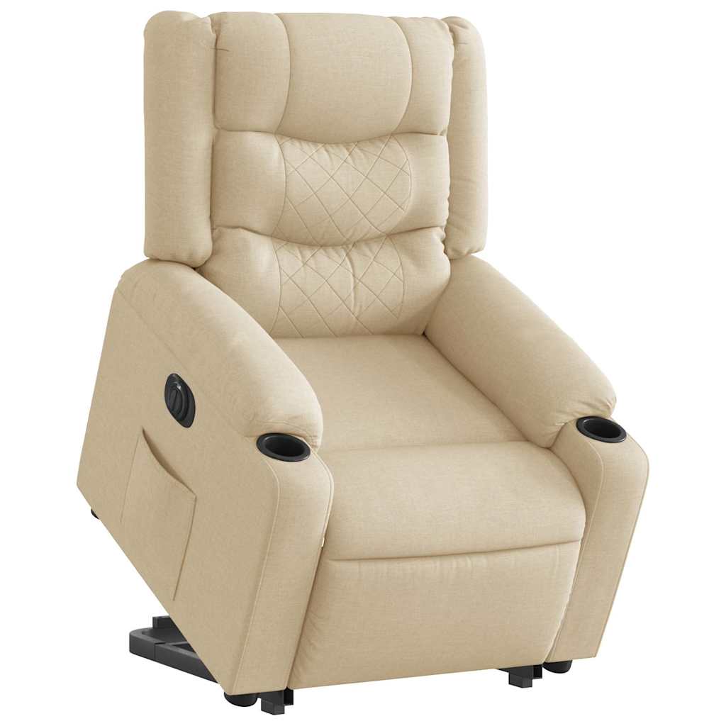 Fauteuil Inclinable Électrique Tissu Crème