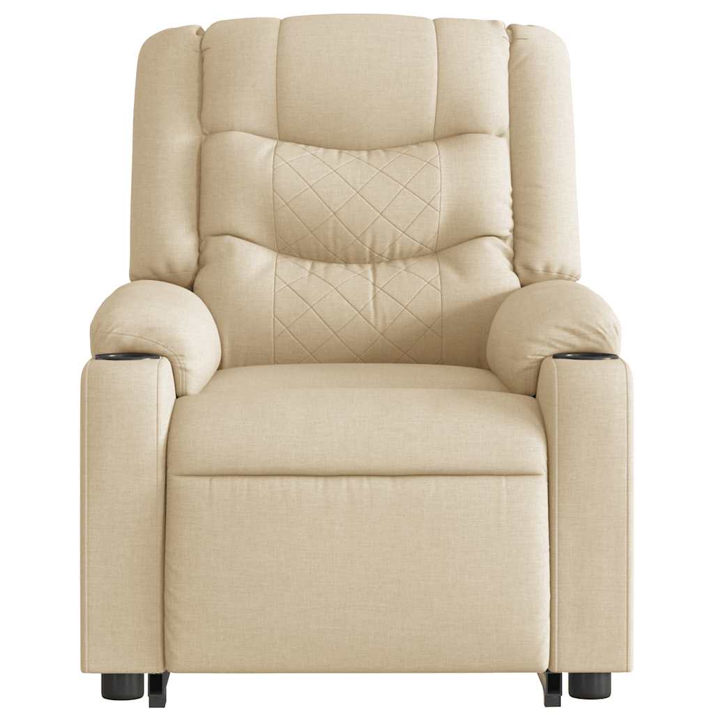 Fauteuil Inclinable Électrique Tissu Crème