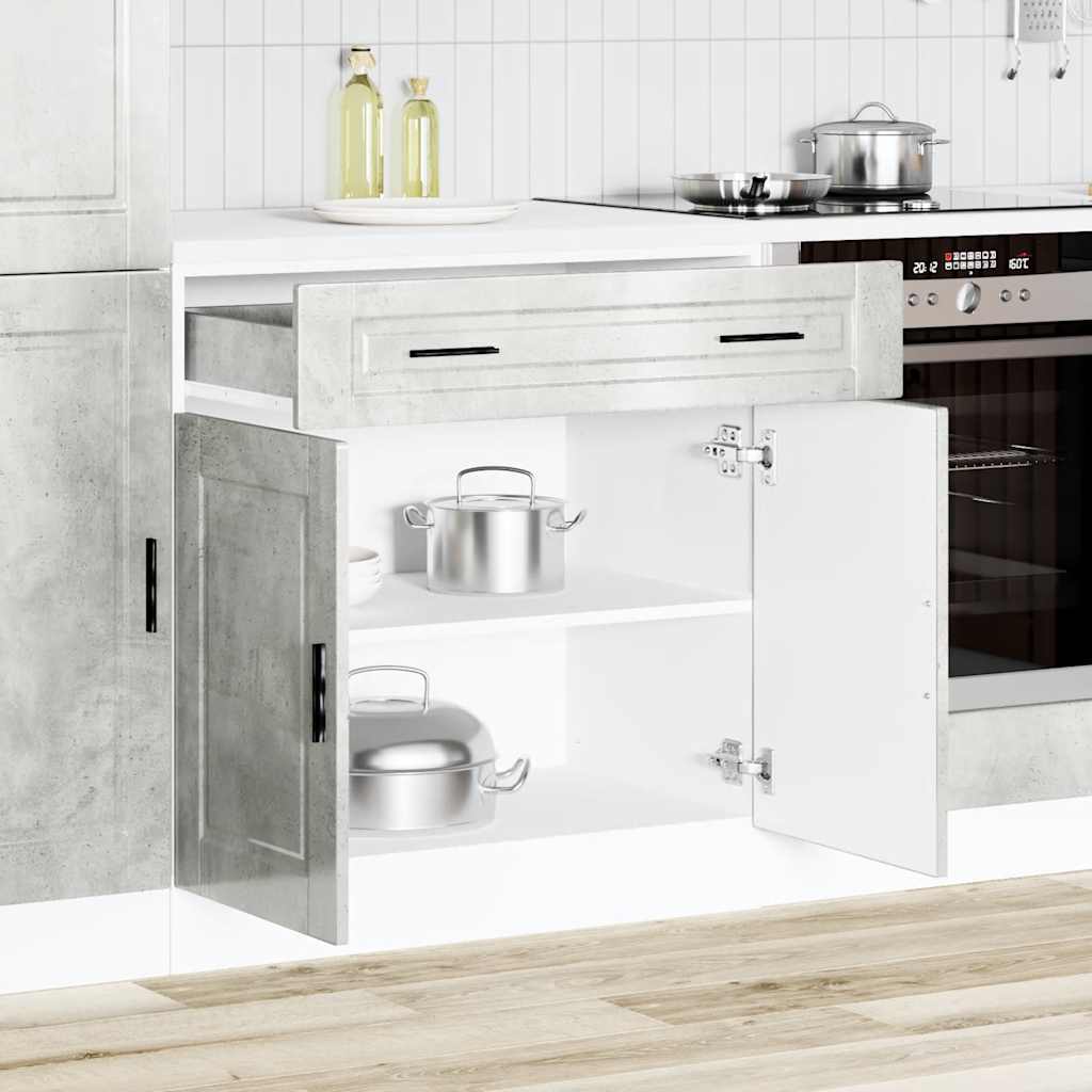 Armoire De Cuisine Porto Gris Béton Bois D'ingénierie