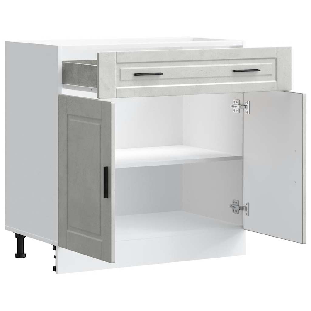 Armoire De Cuisine Porto Gris Béton Bois D'ingénierie