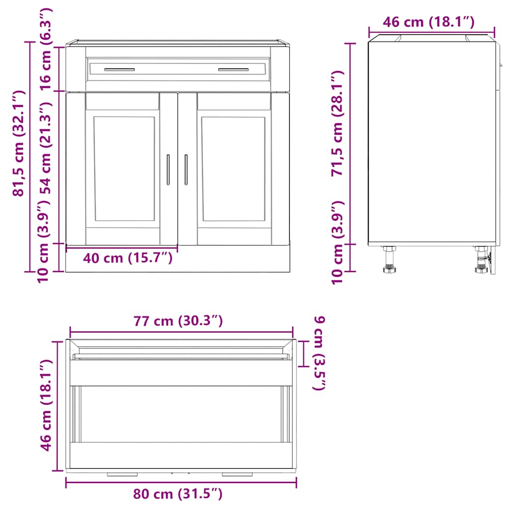 Armoire De Cuisine Porto Gris Béton Bois D'ingénierie