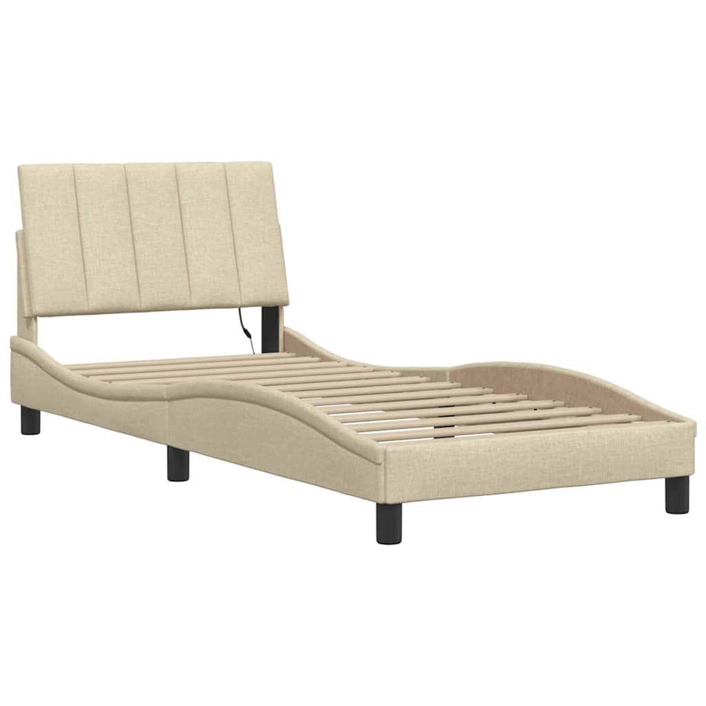 Cadre De Lit Sans Matelas Hanko Tissu