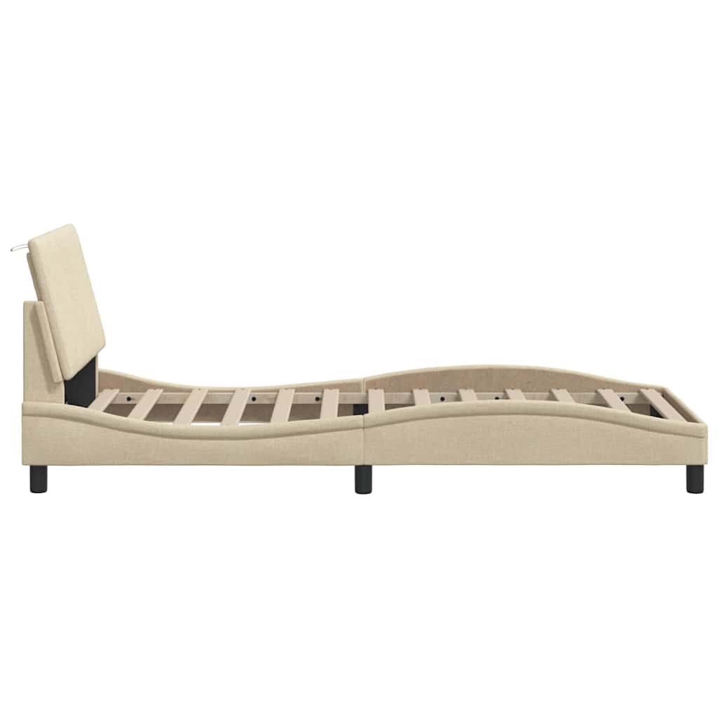 Cadre De Lit Sans Matelas Hanko Tissu