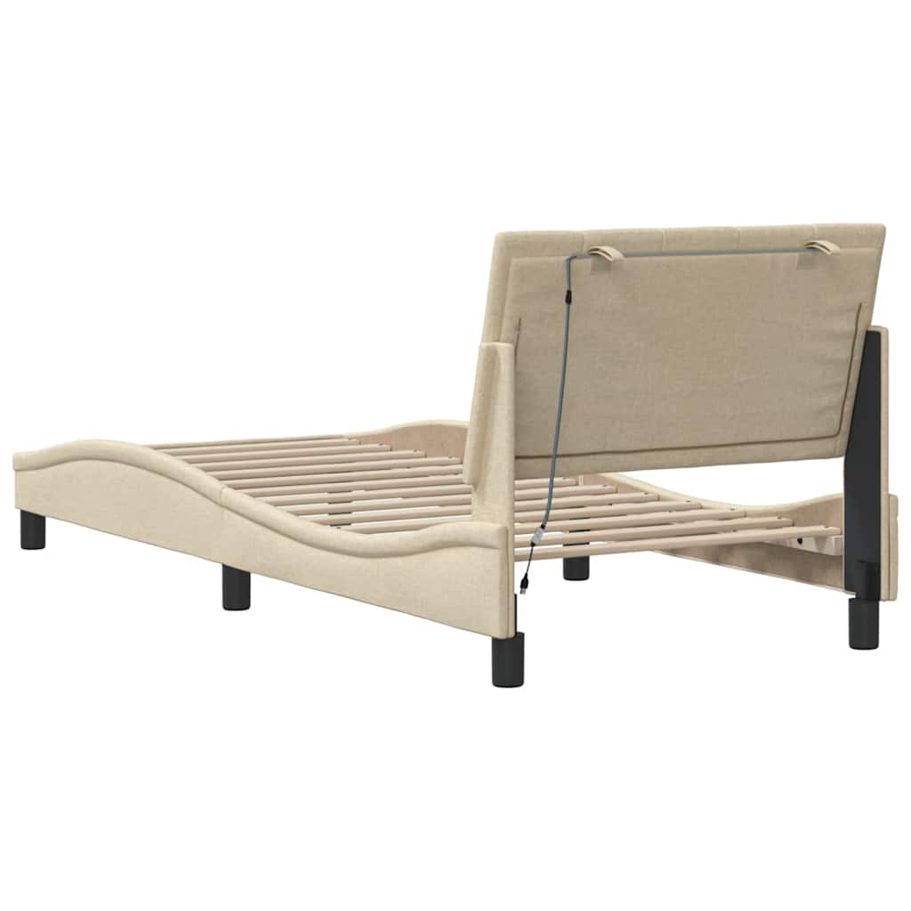Cadre De Lit Sans Matelas Hanko Tissu