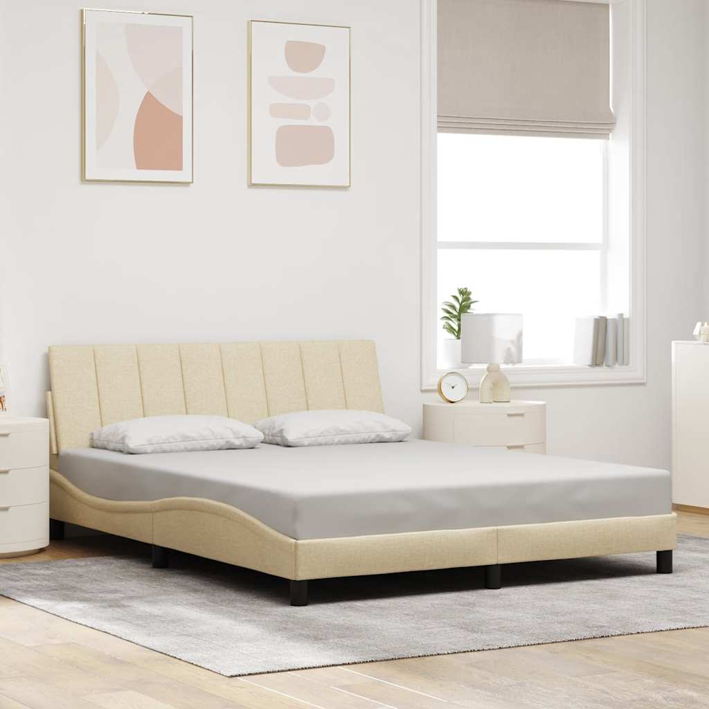 Cadre De Lit Sans Matelas Hanko Tissu