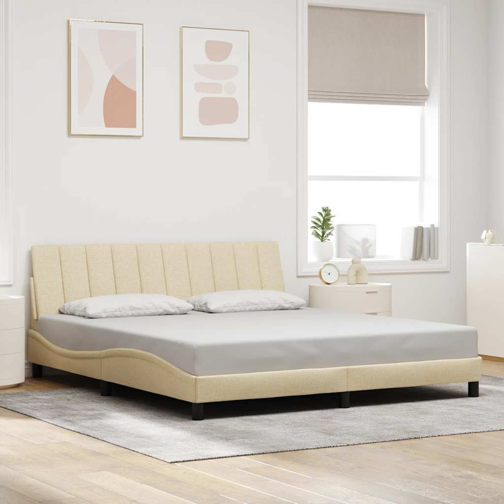 Cadre De Lit Sans Matelas Hanko Tissu