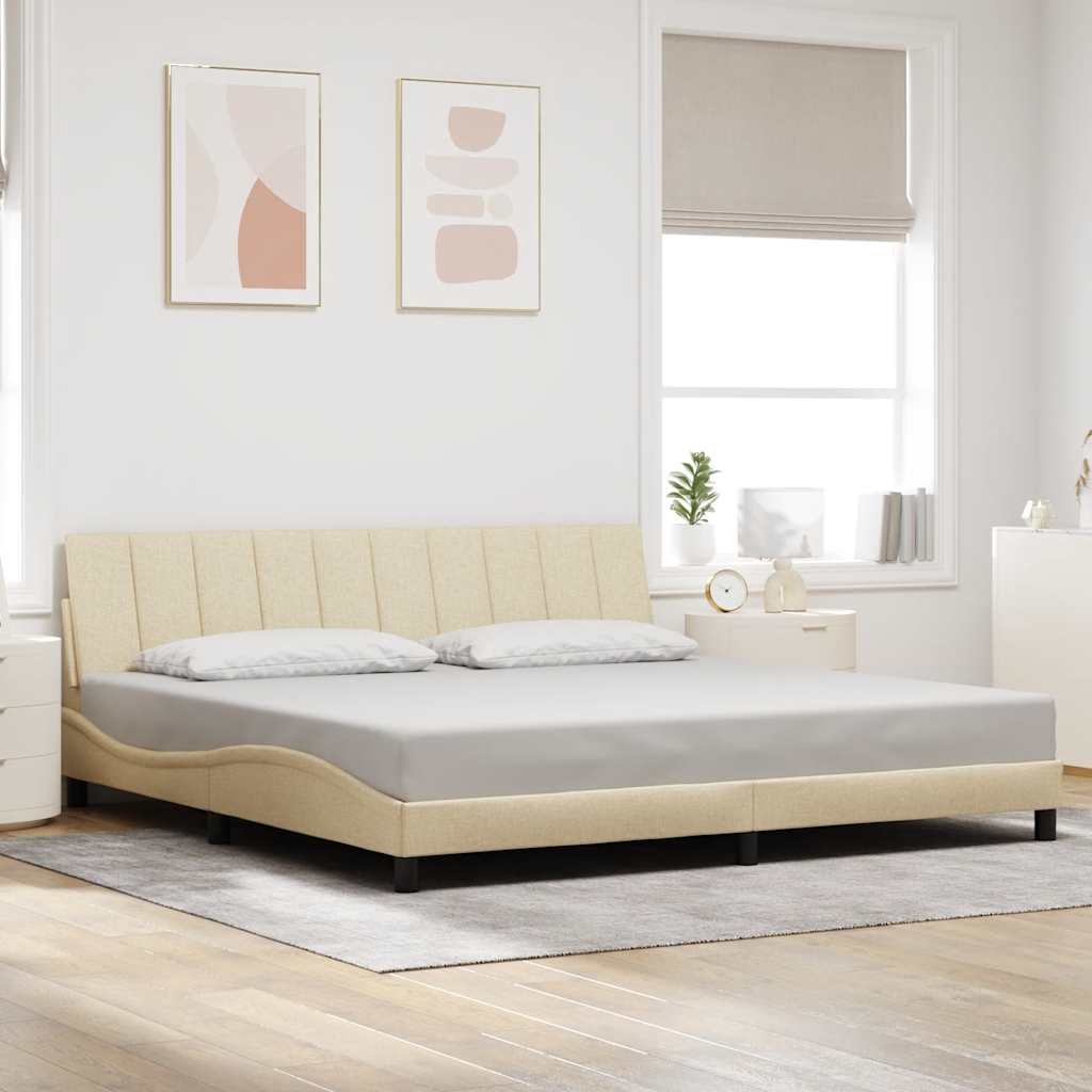 Cadre De Lit Sans Matelas Hanko Tissu