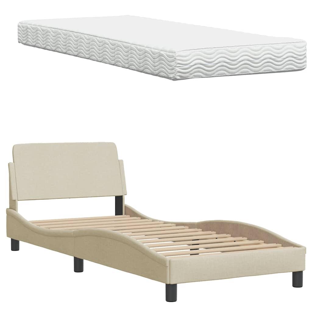 Lit Avec Matelas Hanko Tissu