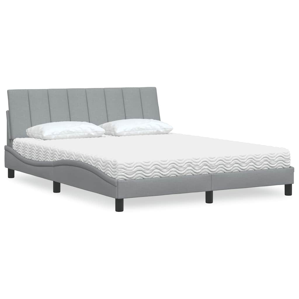 Lit Avec Matelas Hanko Tissu