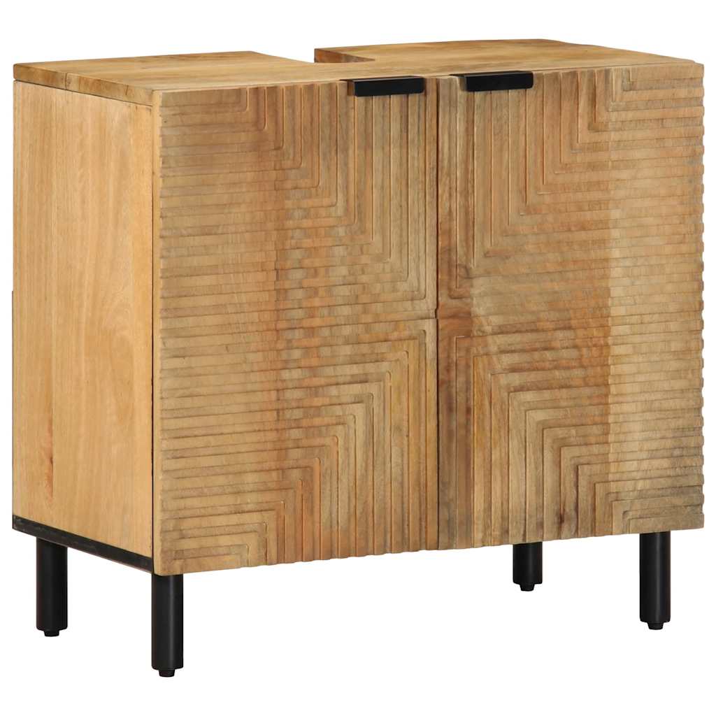 Armoire Lavabo De Salle De Bain Marron Bois Massif De Manguier
