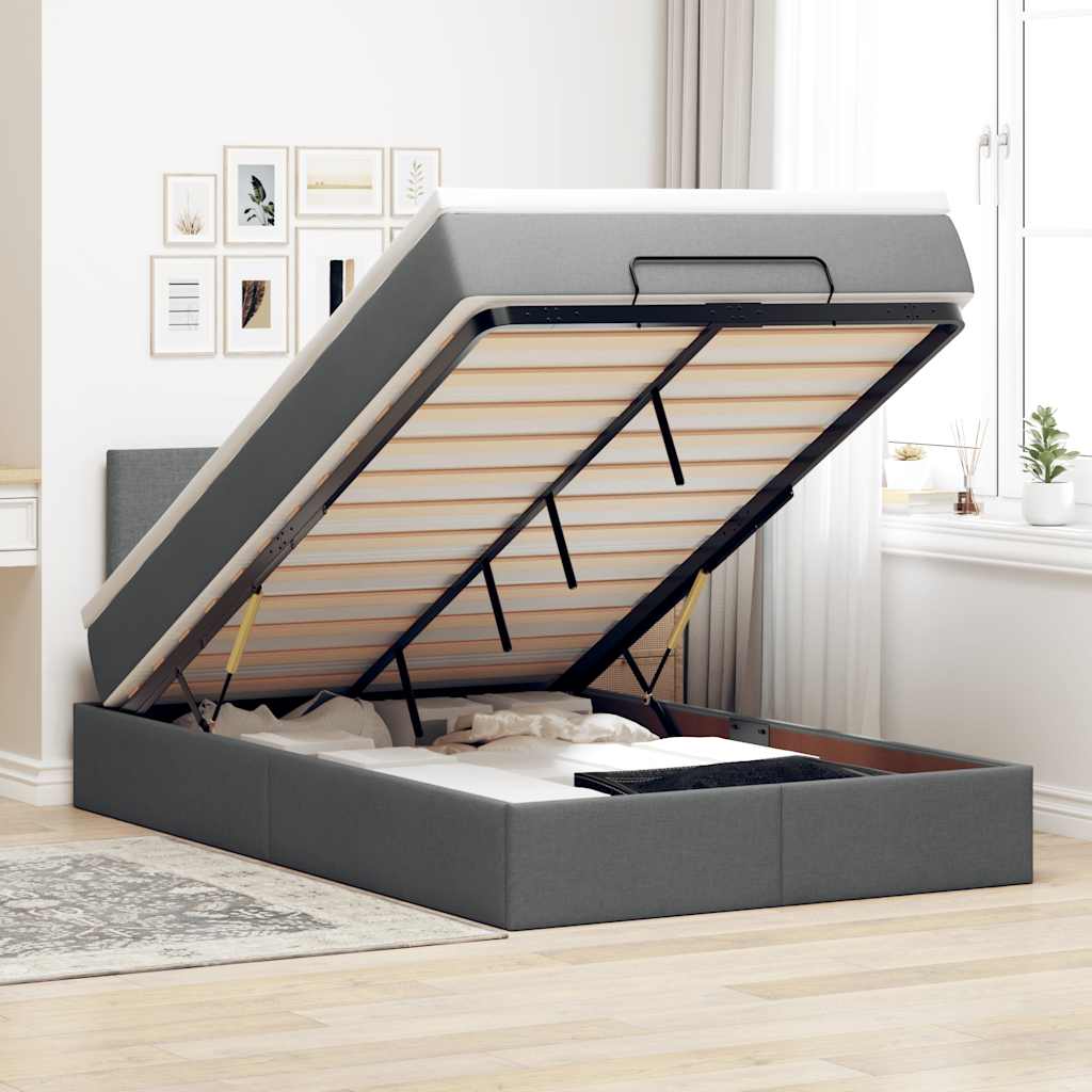 Lit Ottoman Avec Matelas Tissu