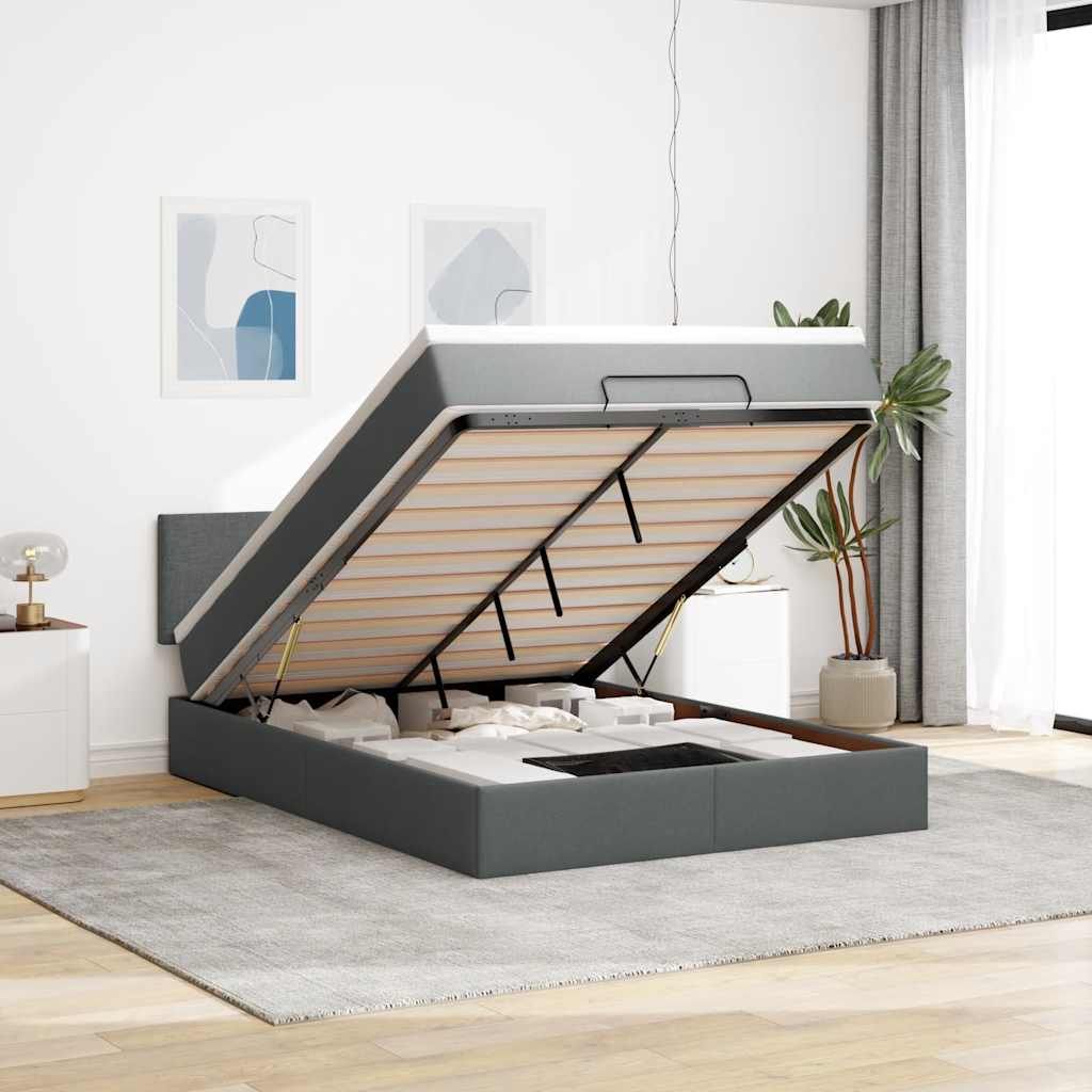 Lit Ottoman Avec Matelas Tissu