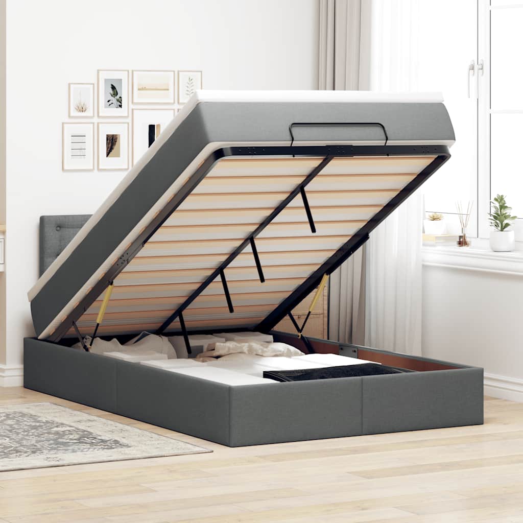 Lit Ottoman Avec Matelas Tissu