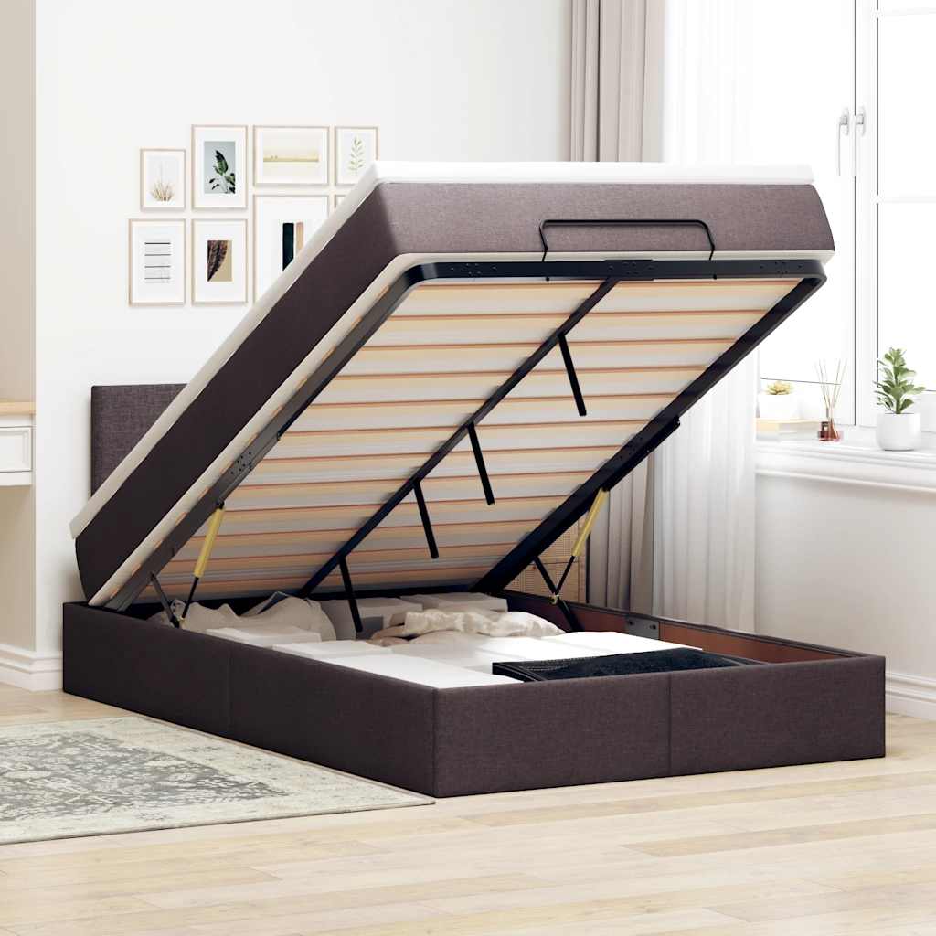 Lit Ottoman Avec Matelas Tissu