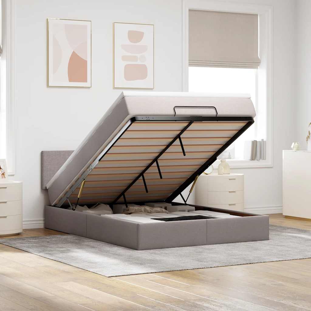 Lit Ottoman Avec Matelas Tissu