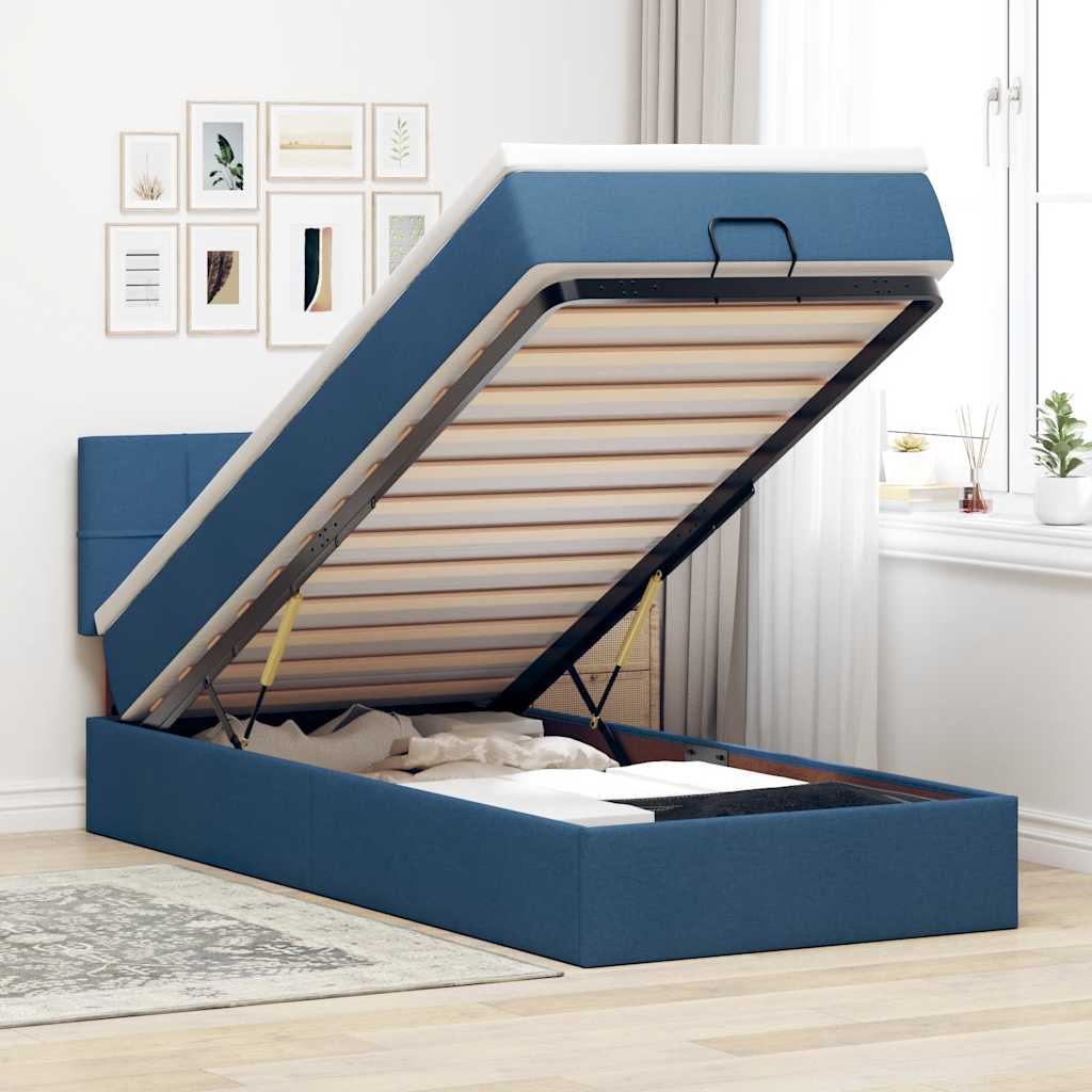 Lit Coffre Avec Matelas Et Led Tissu