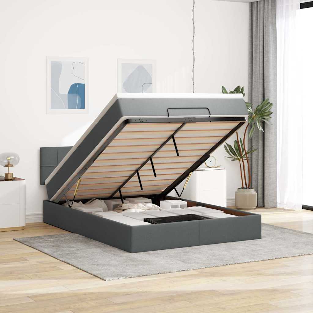 Lit Ottoman Avec Matelas Tissu