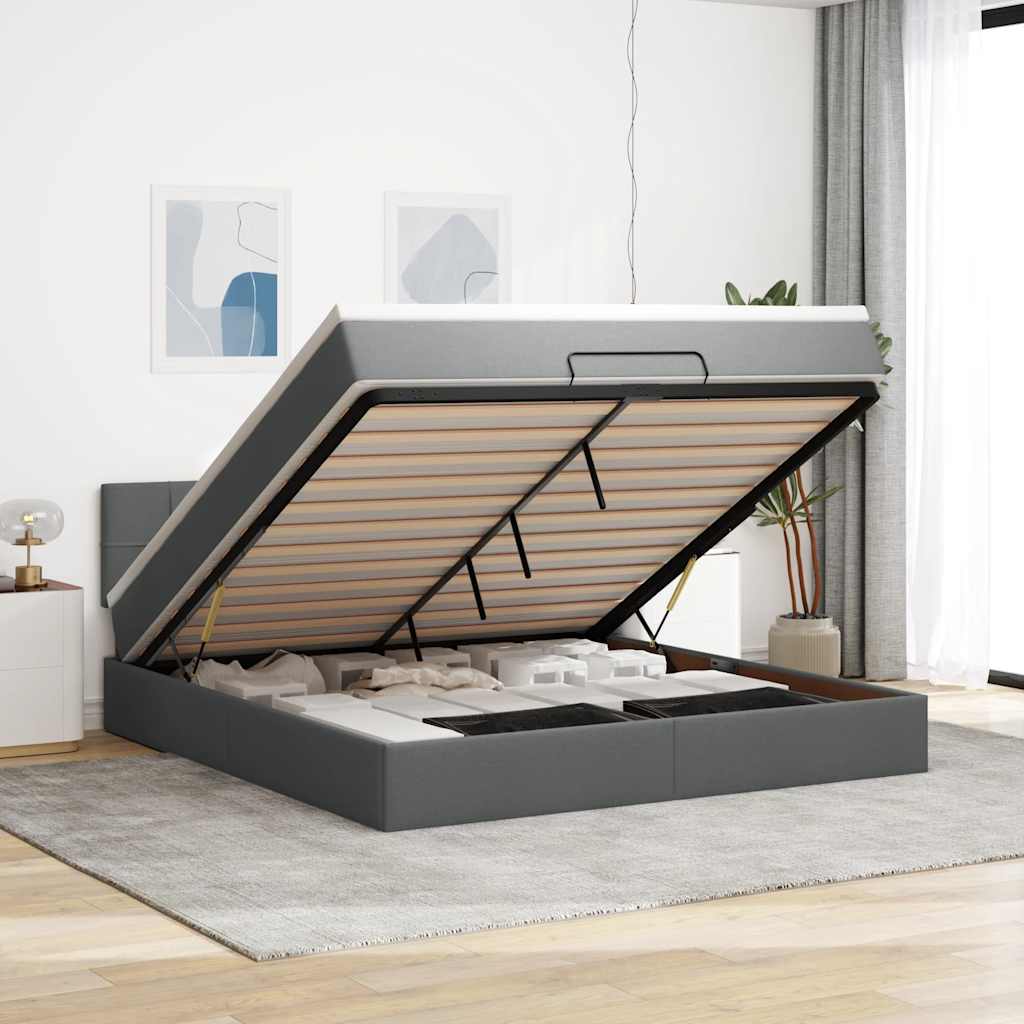 Lit Ottoman Avec Matelas Tissu