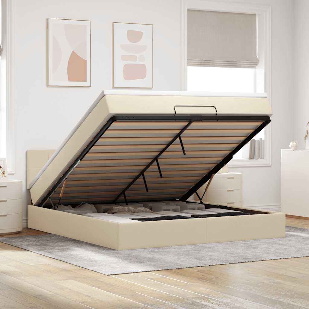 Lit Ottoman Avec Matelas Tissu